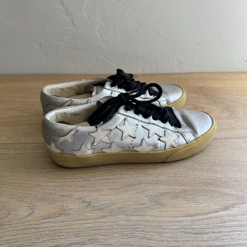 Saint Laurent shiny silver star sneakers - Picture 2 of 7